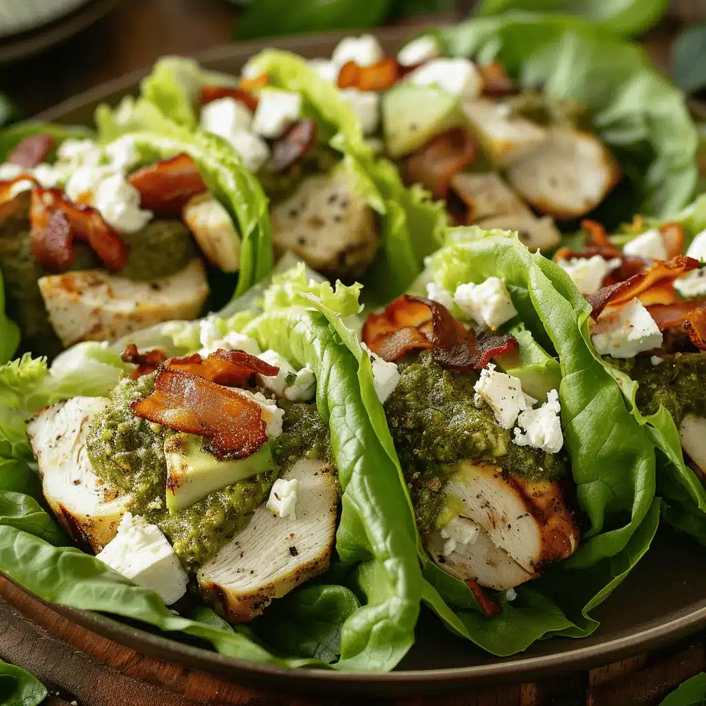 Bacon Pesto Chicken Lettuce Wraps preparation steps