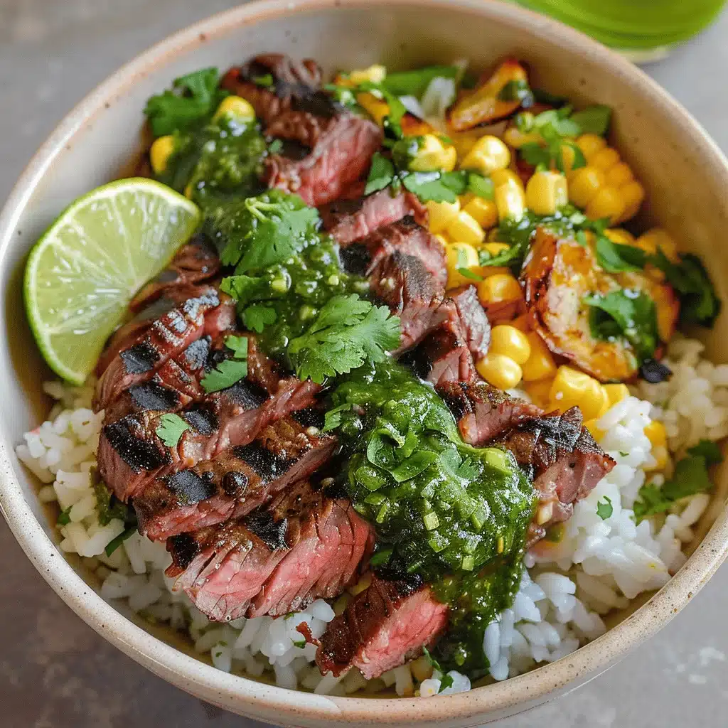 cilantro lime steak and rice bowls - featured image