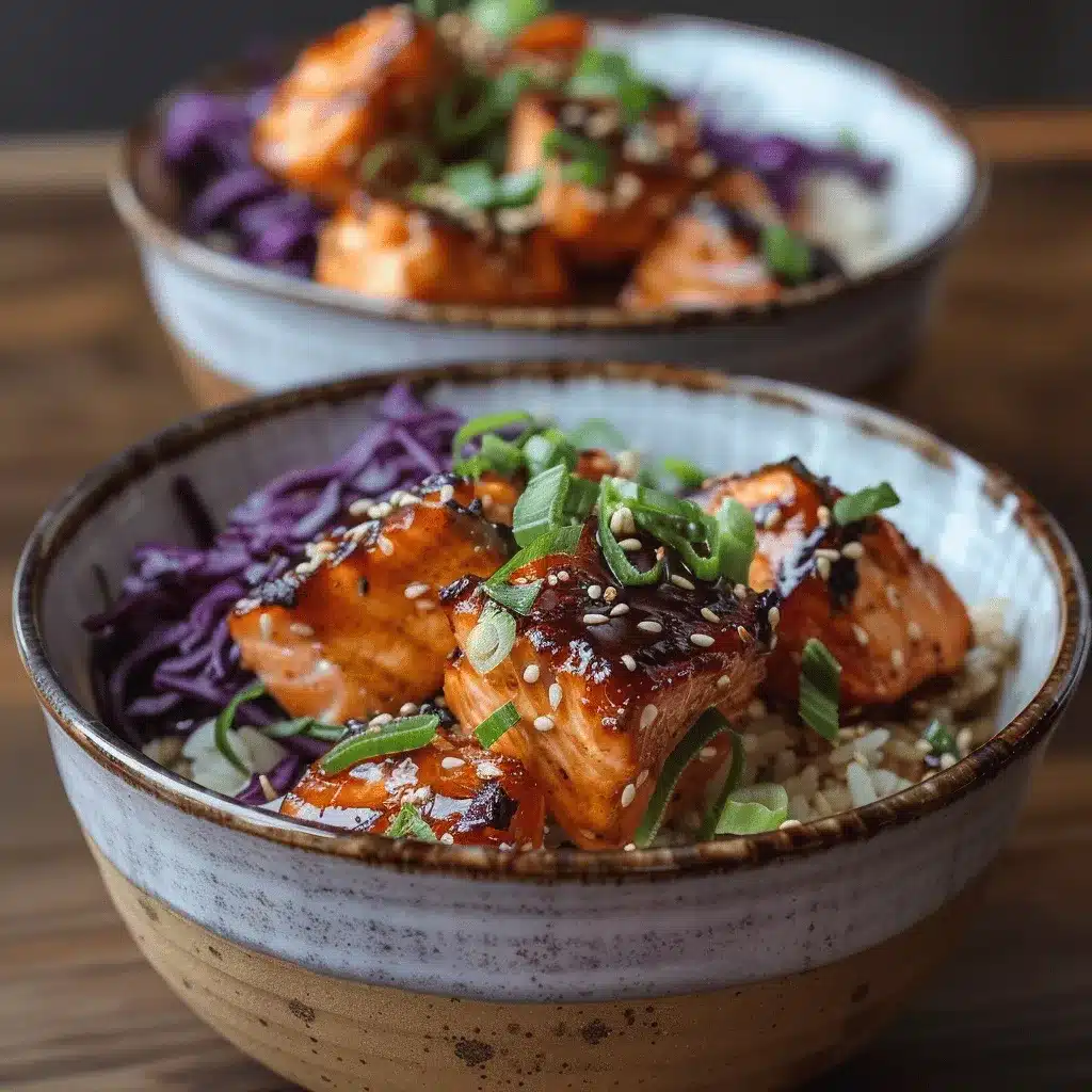 crispy salmon and rice bowl preparation steps