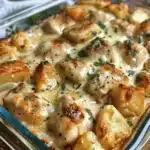 high protein creamy garlic cheesy chicken - featured image