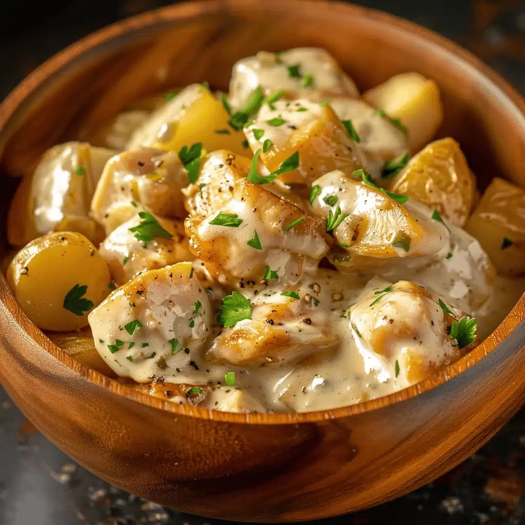 high-protein creamy garlic chicken - featured image