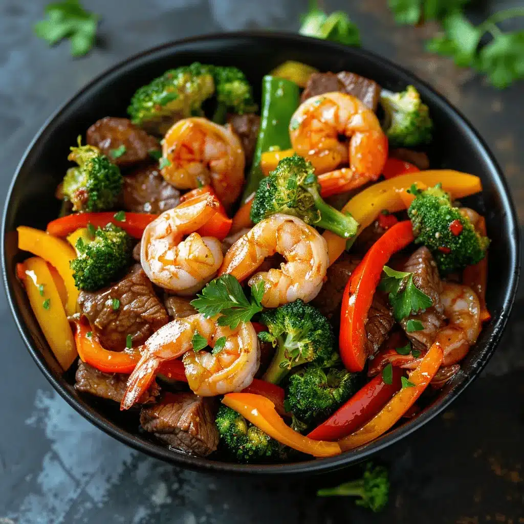 high-protein steak and shrimp stir-fry preparation steps