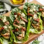 Pesto Chicken Bacon Ranch Lettuce Wraps - featured image