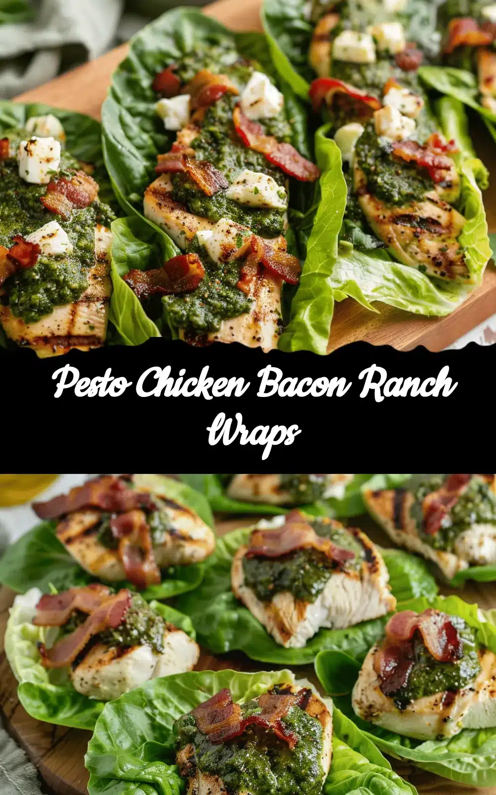 Pesto Chicken Bacon Ranch Lettuce Wraps recipe