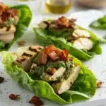 pesto chicken lettuce wraps - featured image