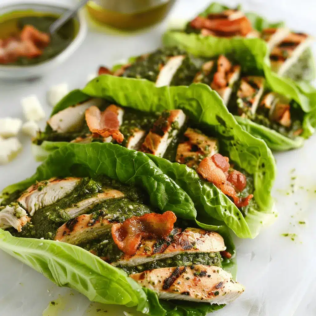pesto chicken lettuce wraps preparation steps