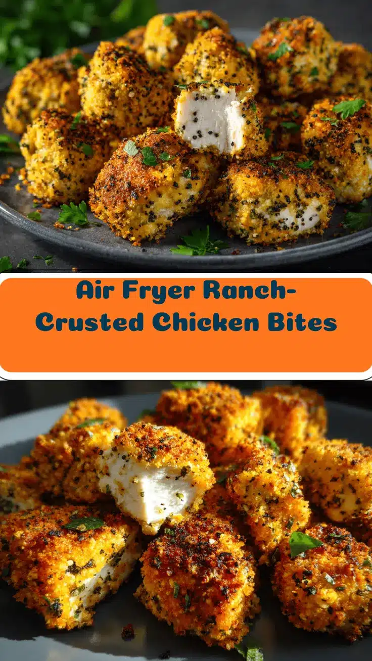 air fryer ranch-crusted chicken bites recipe