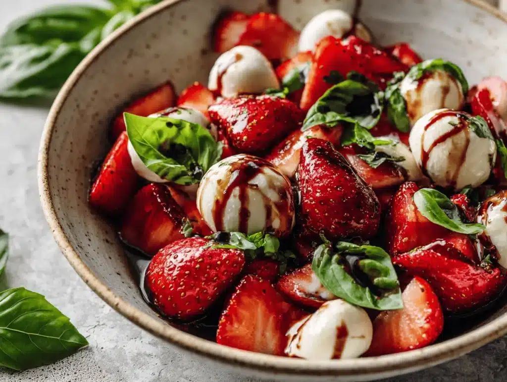 balsamic strawberry Caprese salad - featured image