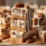Brown Sugar Pecan Cinnamon Roll Fudge Bars - featured image
