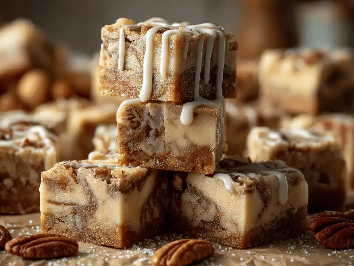 Brown Sugar Pecan Cinnamon Roll Fudge Bars preparation steps