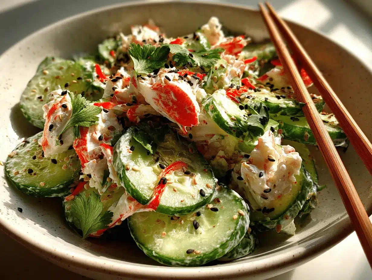 California Roll Cucumber Salad preparation steps
