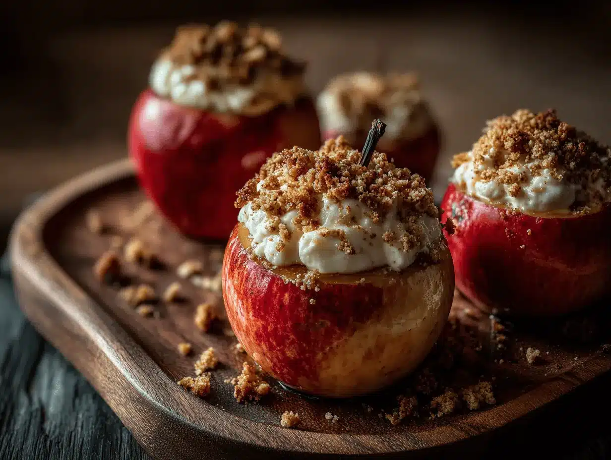 cheesecake-stuffed baked apples preparation steps