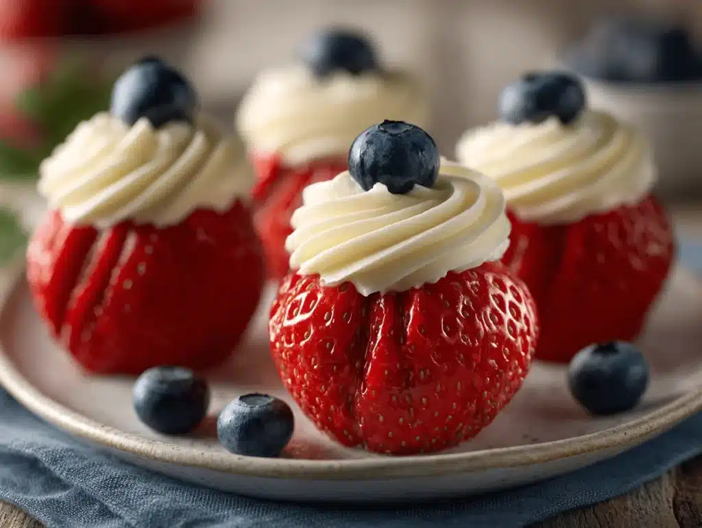 cheesecake stuffed strawberries - featured image