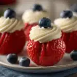 cheesecake stuffed strawberries - featured image