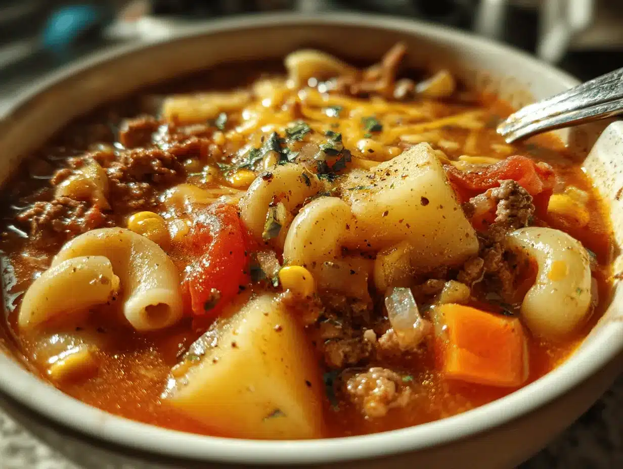 cheesy Tex-Mex cowboy soup preparation steps