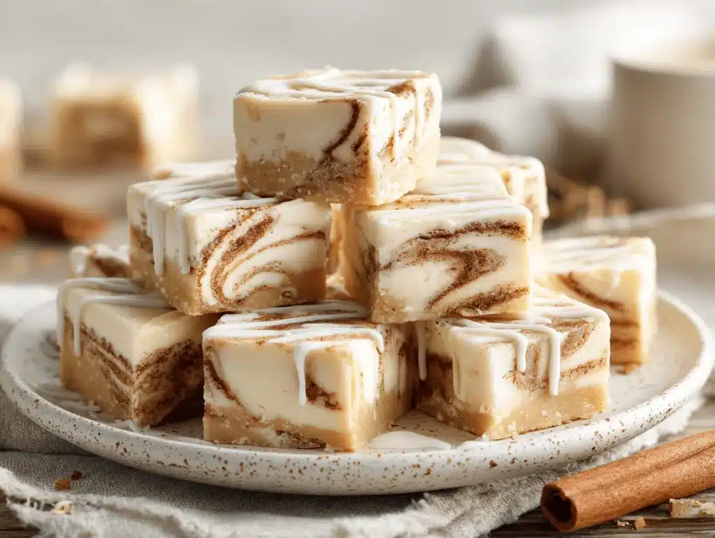 cinnamon roll fudge - featured image