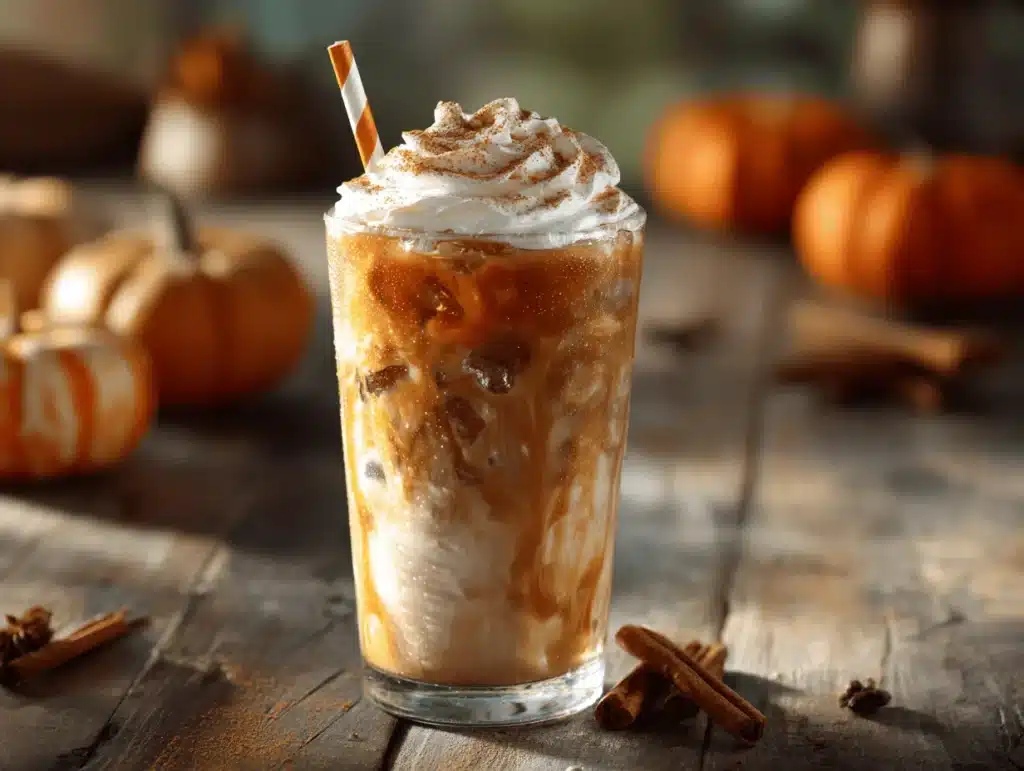 creamy iced pumpkin spice latte - featured image