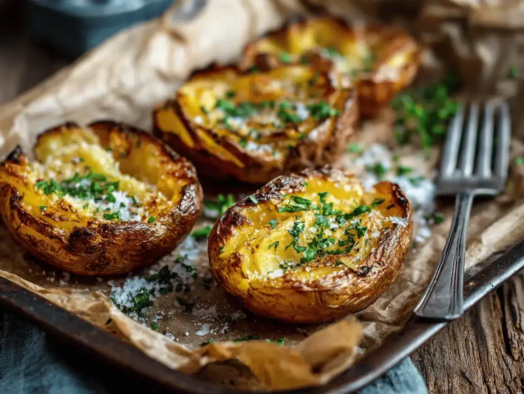 crispy baked potatoes - featured image