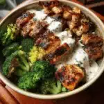 grilled chicken and broccoli bowls - featured image