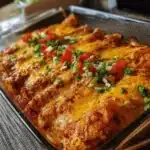 high protein chicken enchiladas - featured image