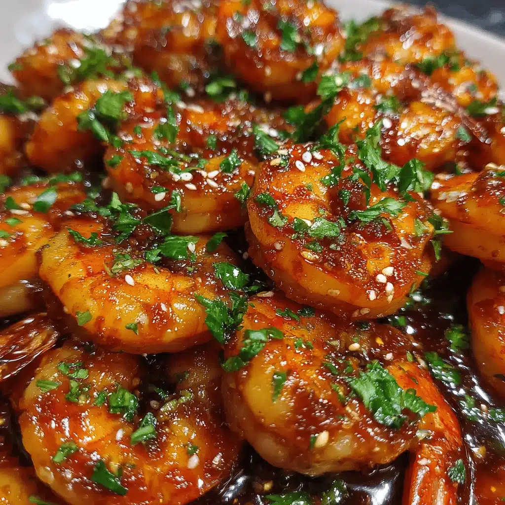 high-protein honey garlic shrimp - featured image