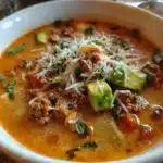high protein low carb taco soup - featured image