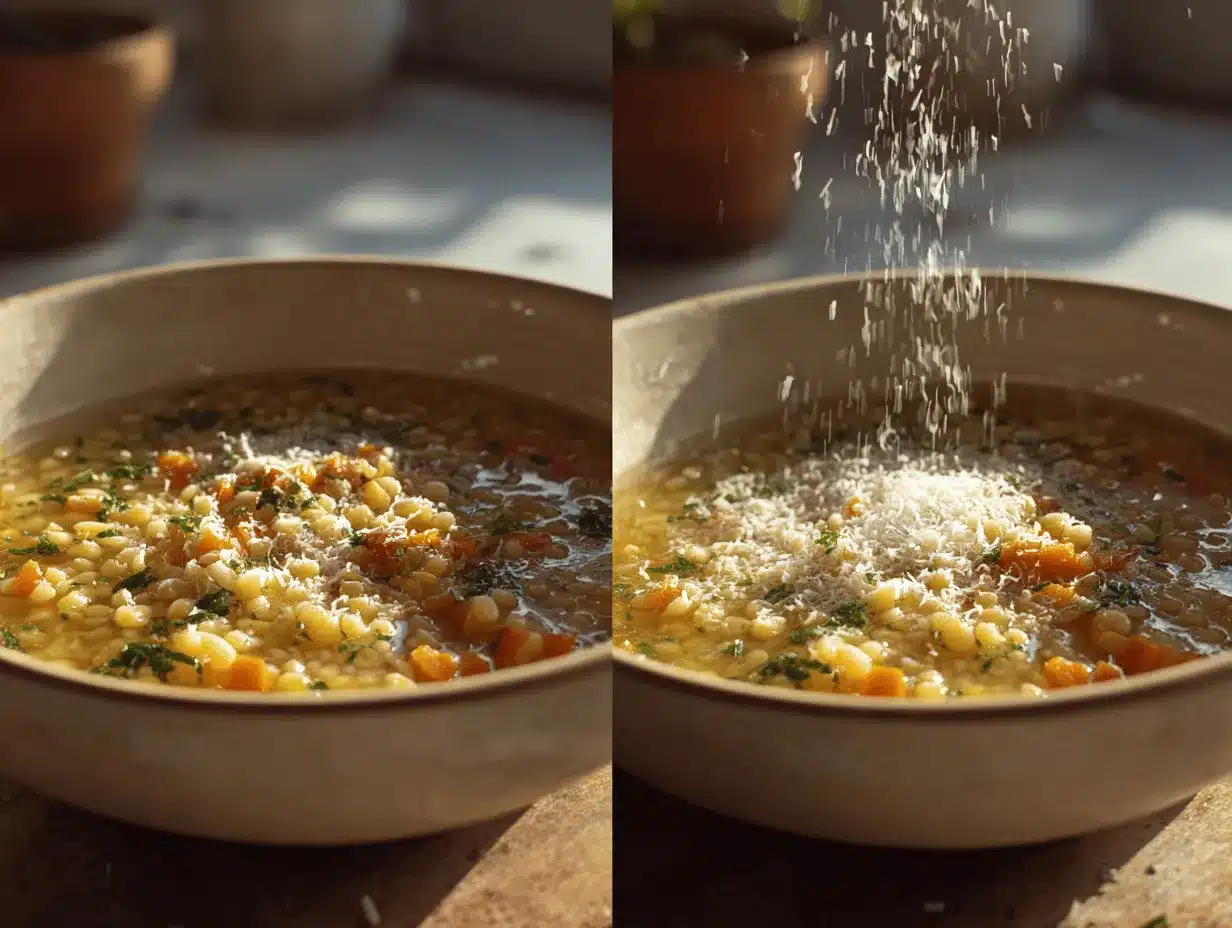 Italian pastina soup preparation steps