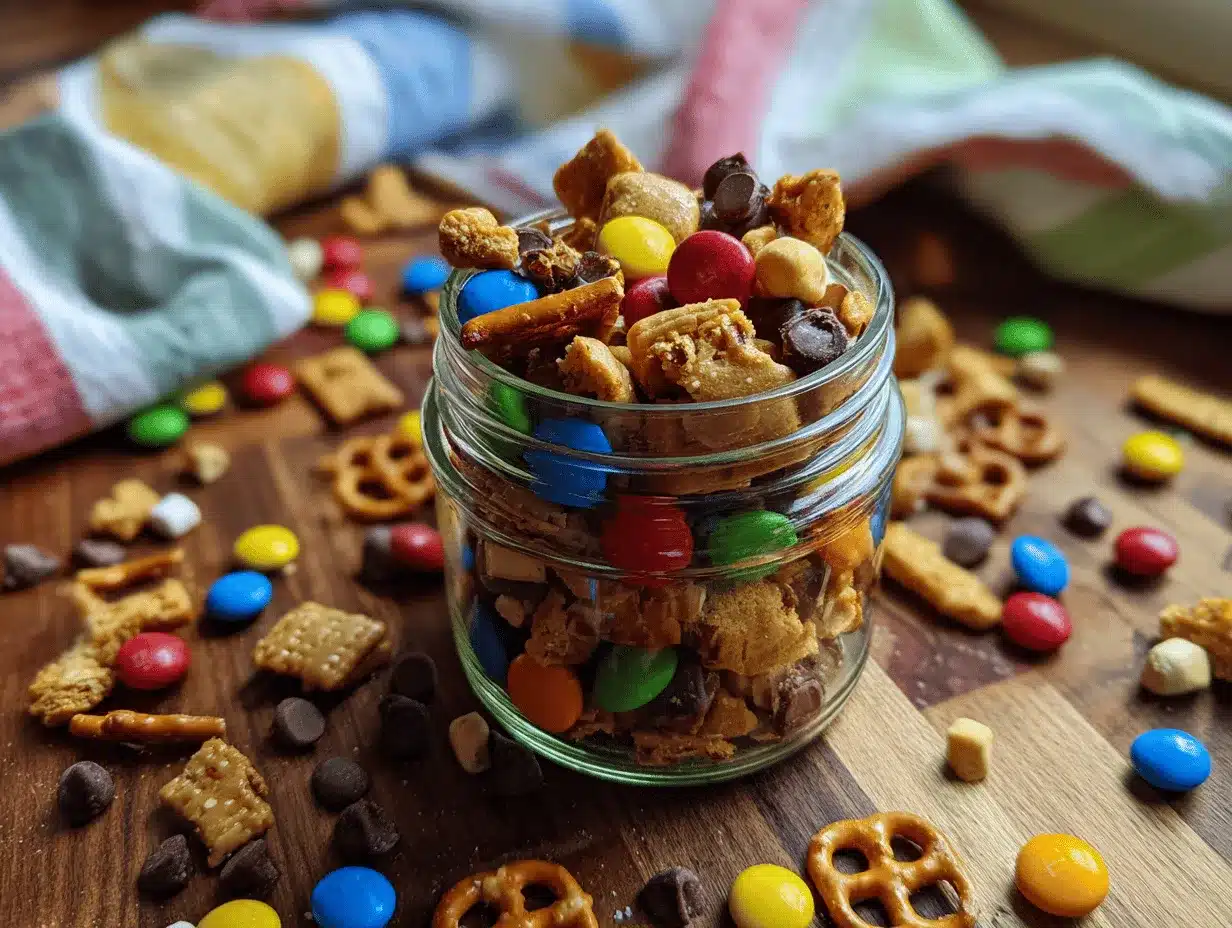loaded monster cookie dough trail mix preparation steps