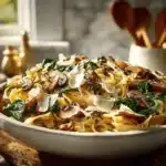 mushroom and spinach pasta - featured image