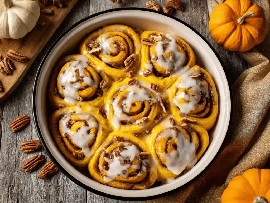 pumpkin cinnamon rolls - featured image