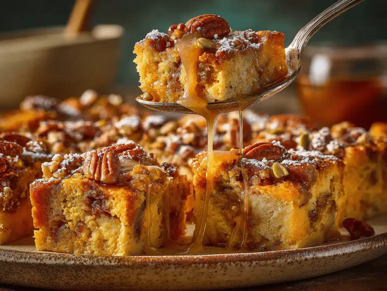 pumpkin praline bread pudding preparation steps