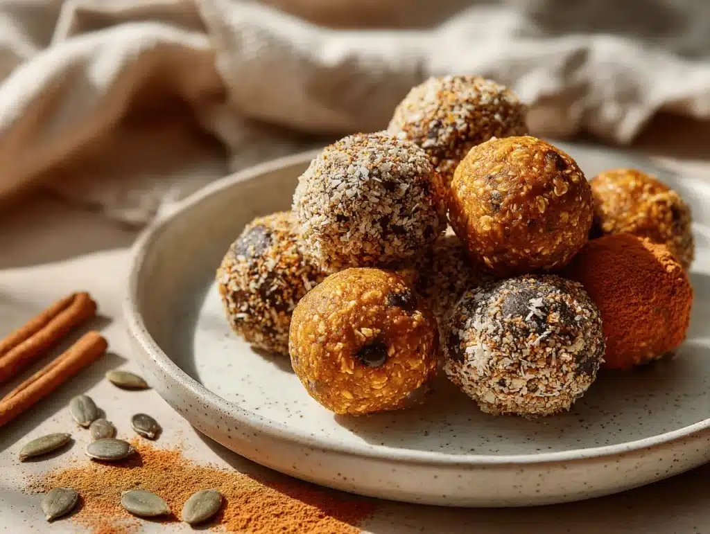 pumpkin protein balls - featured image
