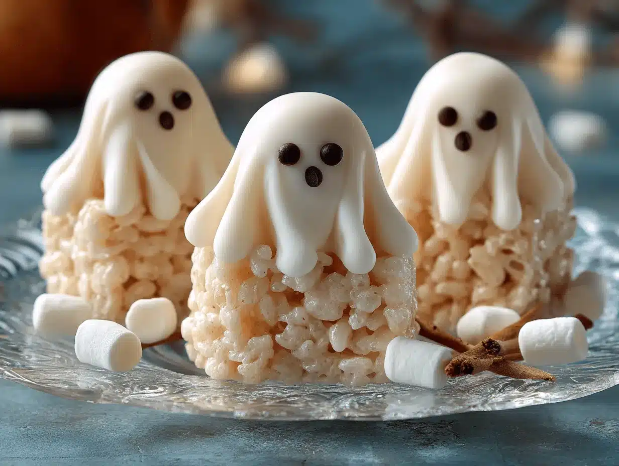 Rice Krispie Treat Ghosts preparation steps