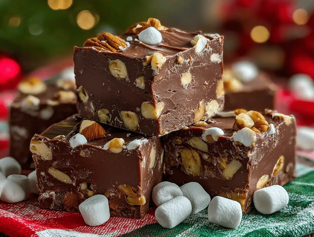 rocky road chocolate fudge bars preparation steps