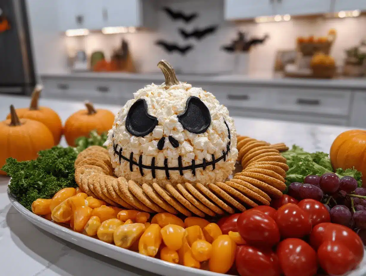 Skellington Cheese Ball preparation steps