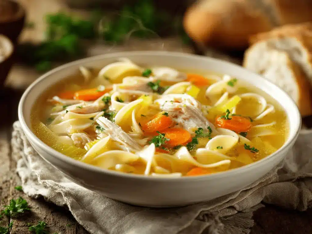 slow cooker chicken noodle soup - featured image