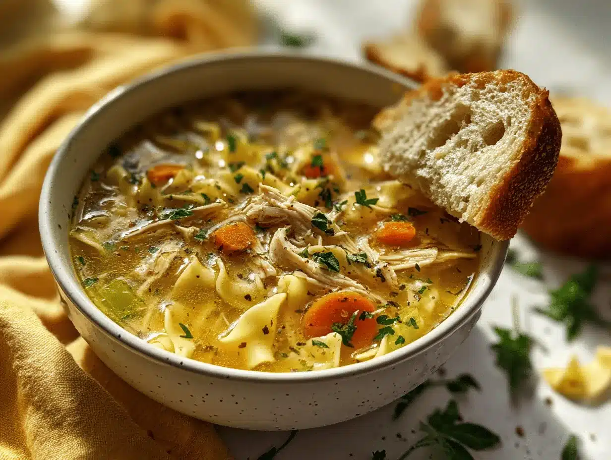 slow cooker chicken noodle soup preparation steps
