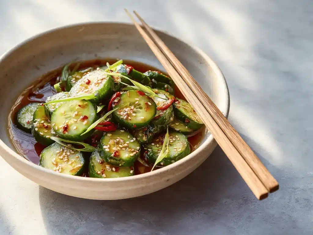 spicy cucumber salad - featured image