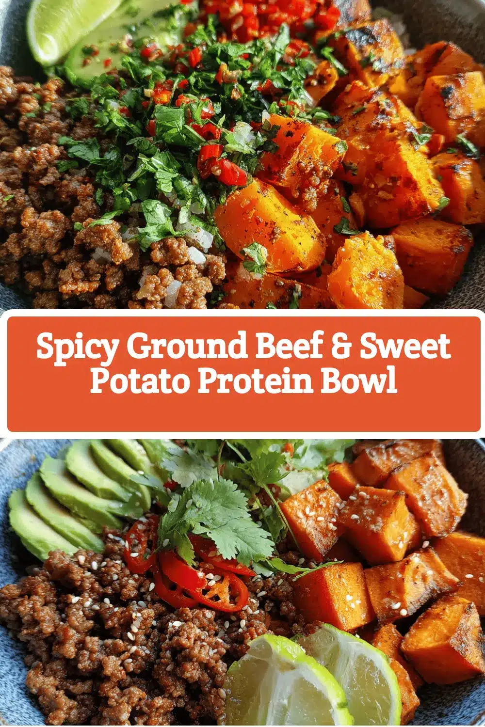 spicy ground beef sweet potato protein bowl recipe