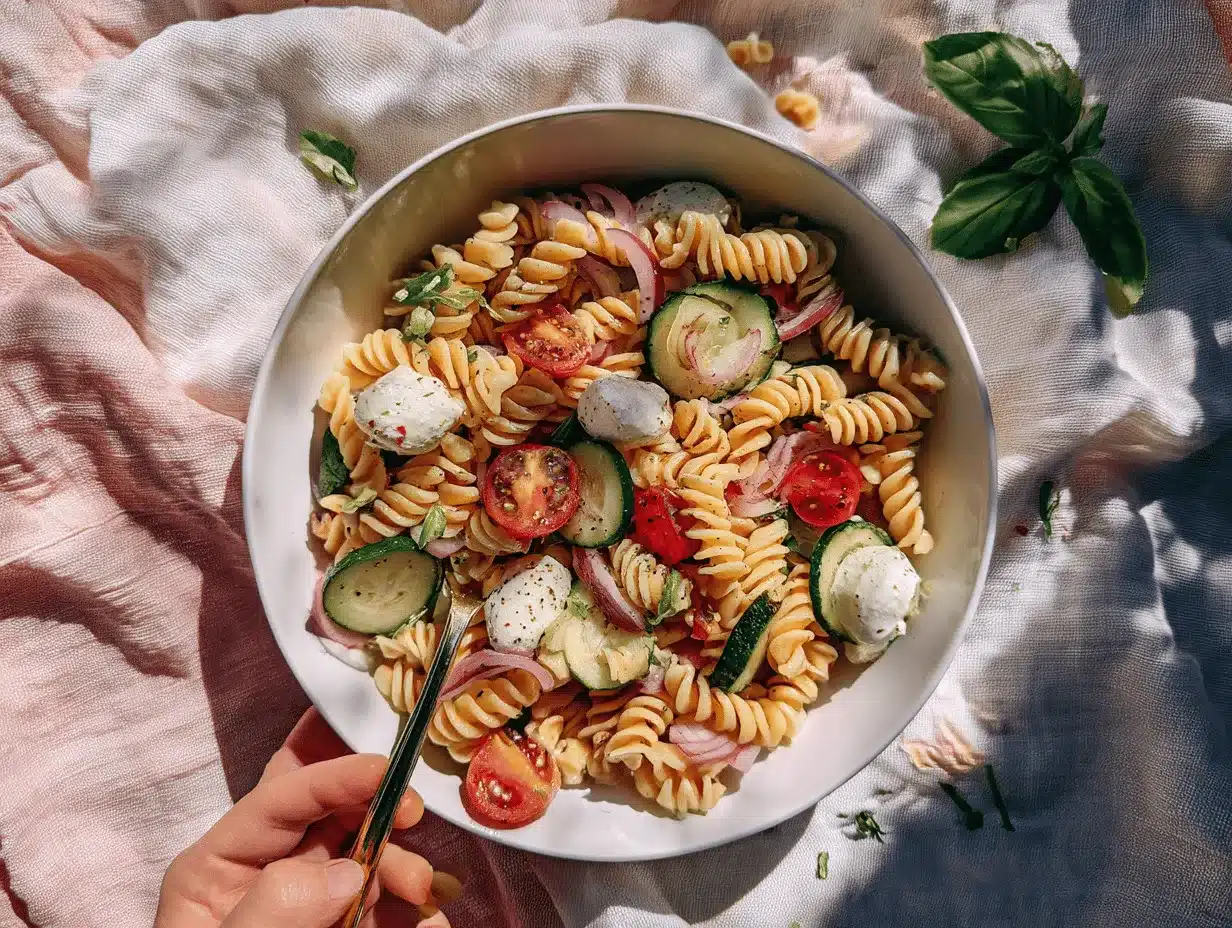 summer pasta salad preparation steps