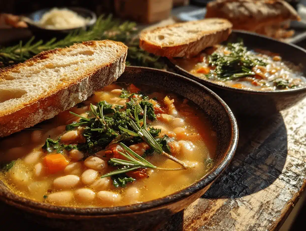 Tuscan white bean soup preparation steps