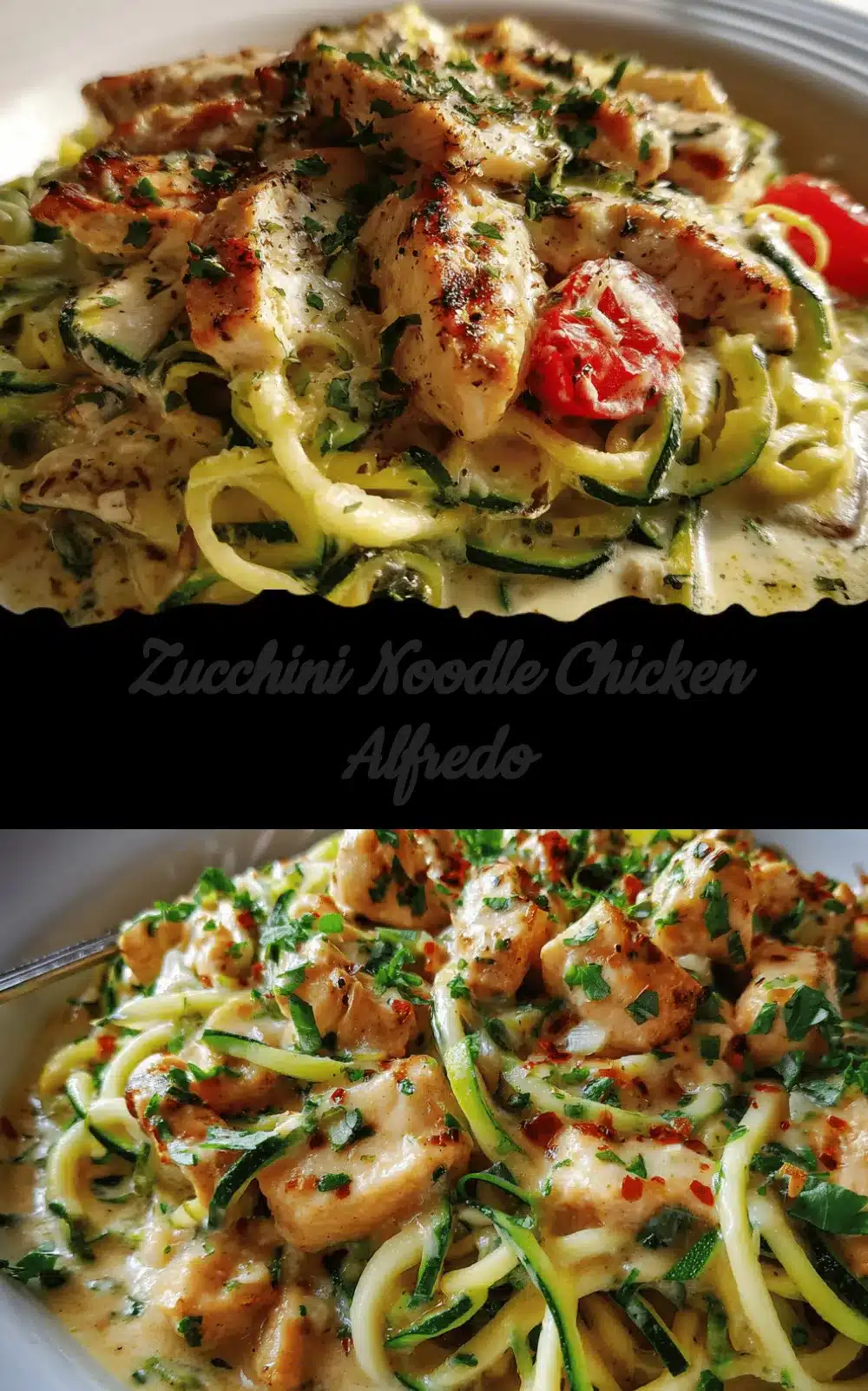 zucchini noodle chicken Alfredo recipe